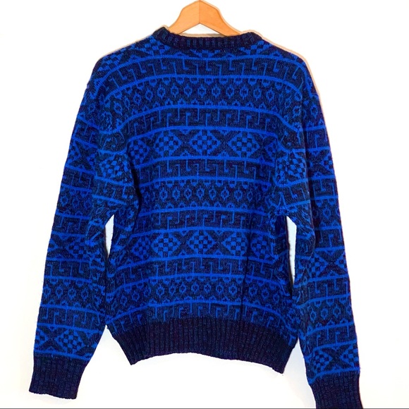 Vintage 70s McGregor Wool Blend Tribal Sweater - Picture 2 of 4